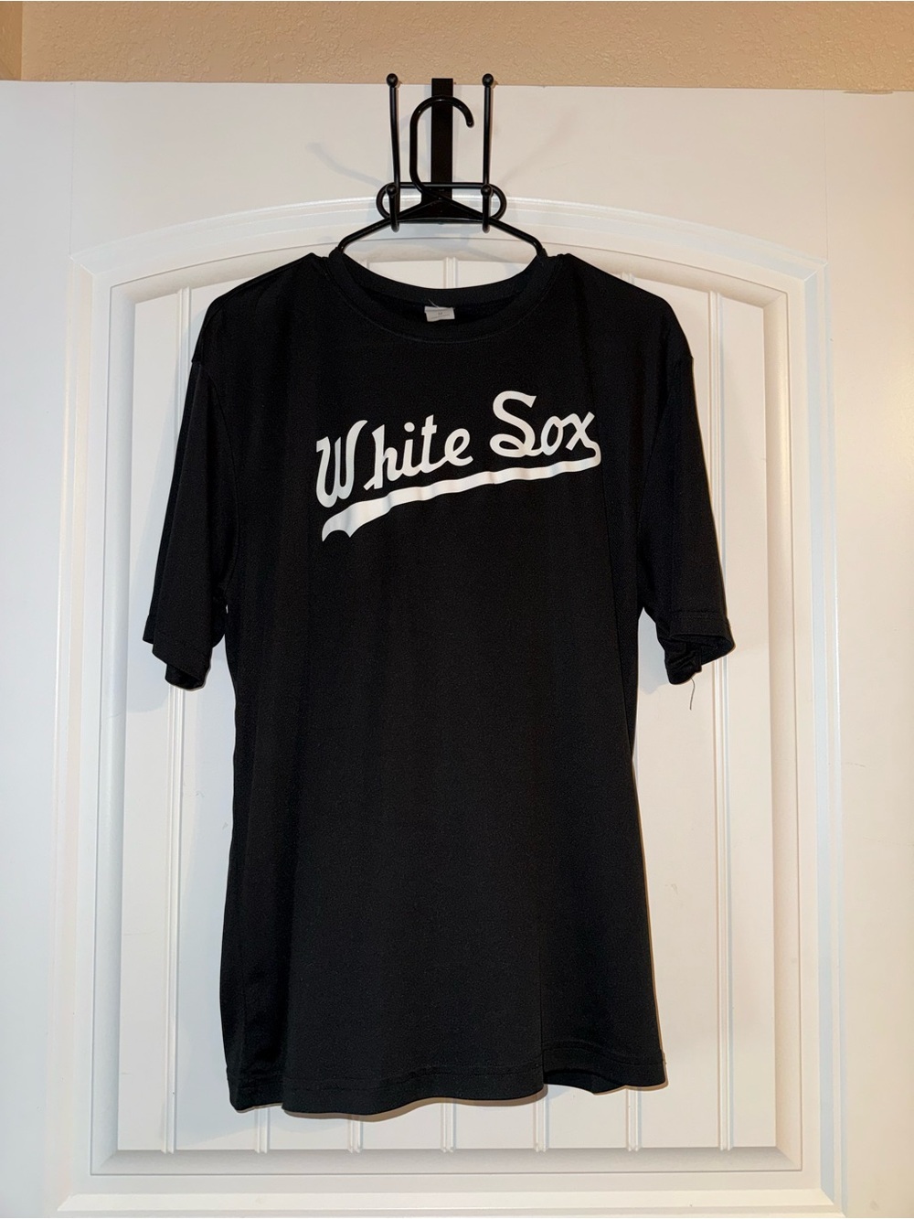 White Sox Black Short Sleeve Tee with Script Logo